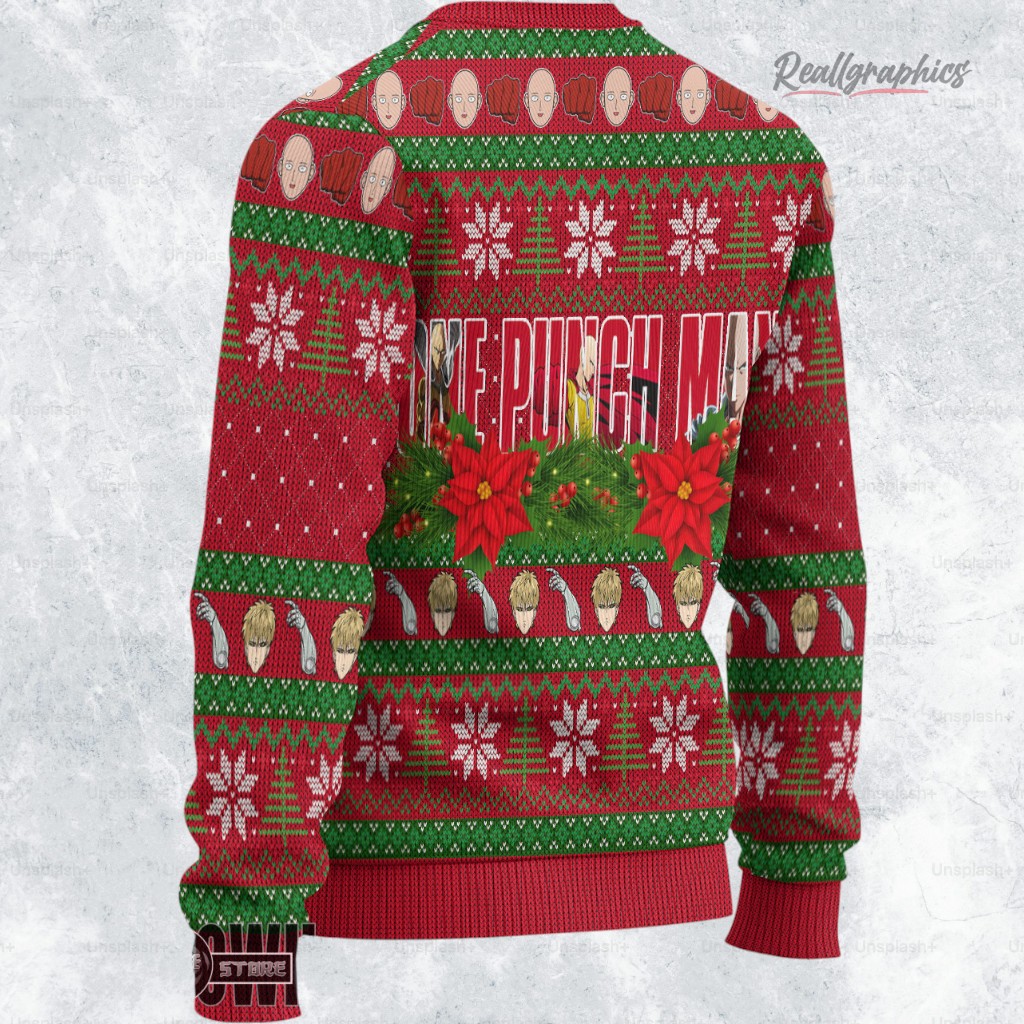 one punch man ugly sweater saitama x genos sweatshirt 2 kvvej3