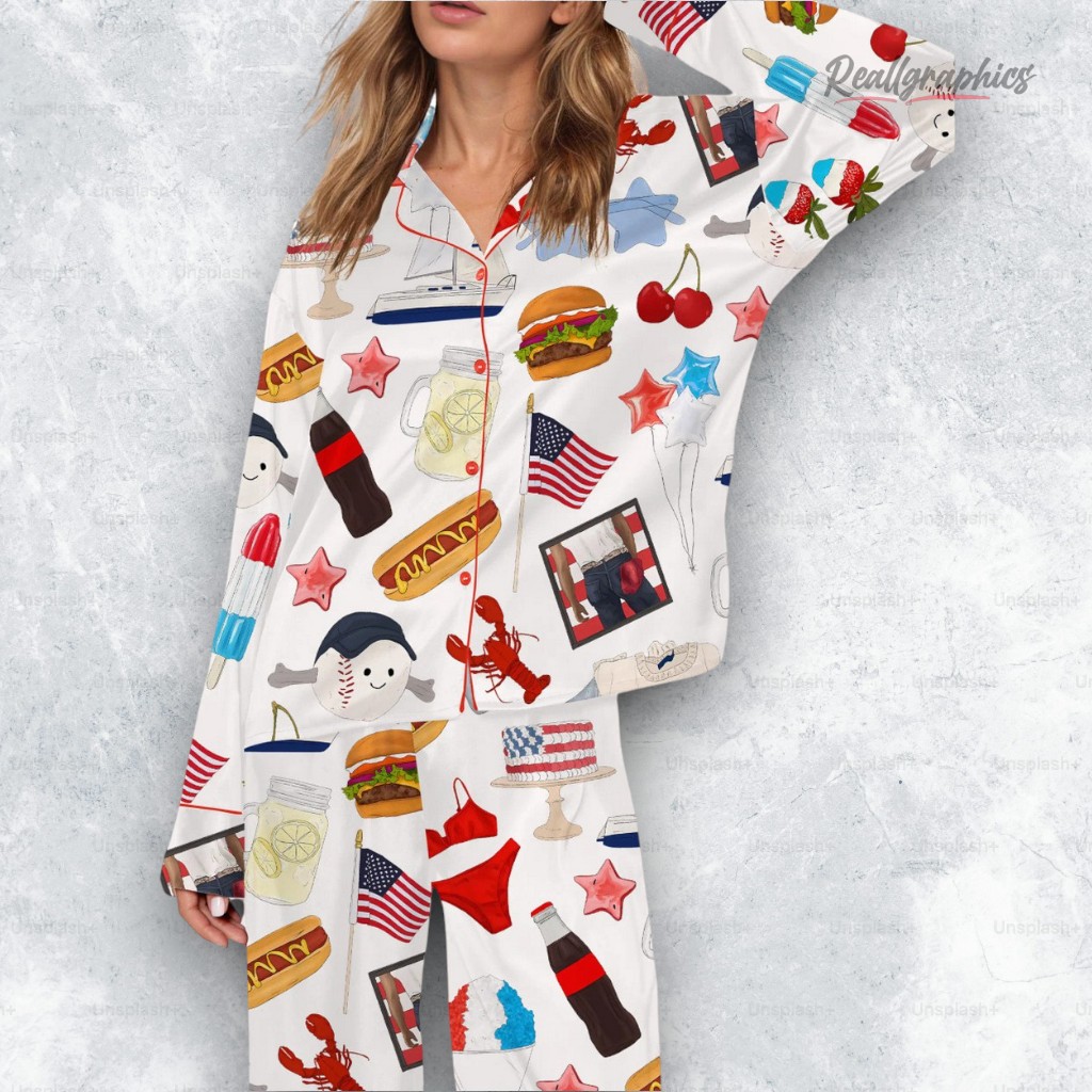 party in the usa satin pajama set 2 nexvbq
