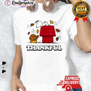 peanuts snoopy thankful turkey with fall leaes shirt 1 vwkvnc