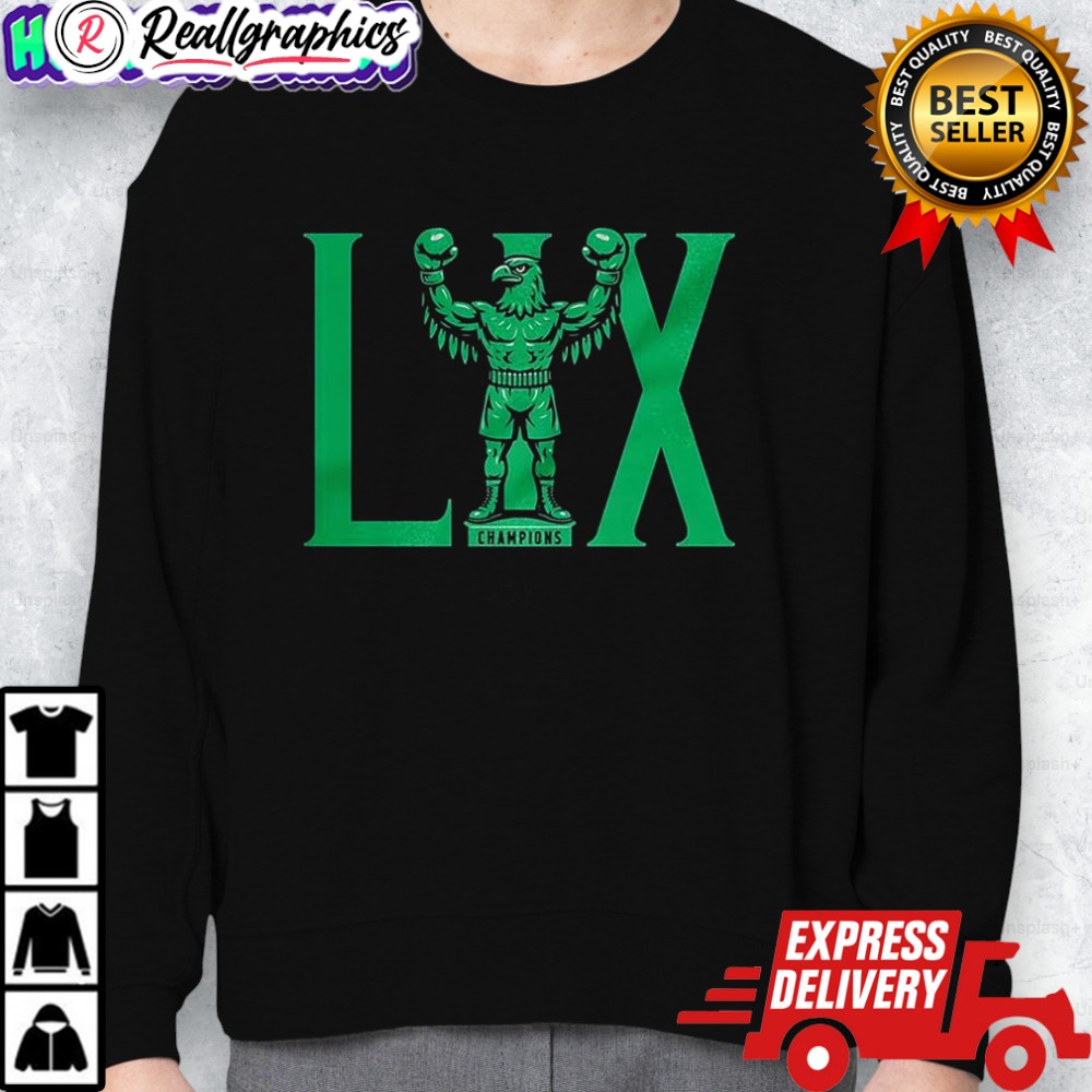 philadelphia eagles football super bowl lix champions eagles statue shirt 2 ecyn48