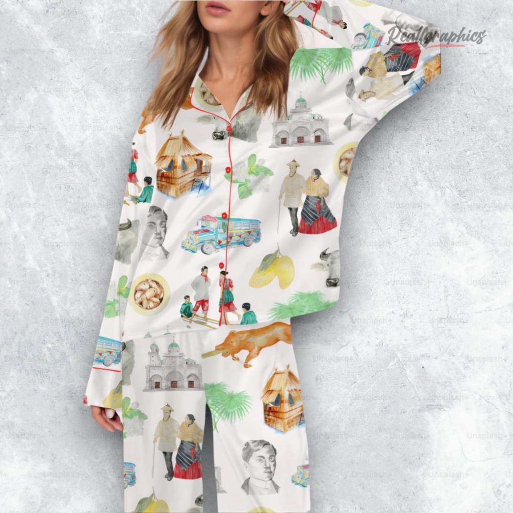 philippines filipino satin pajama set 2 gcmjdd
