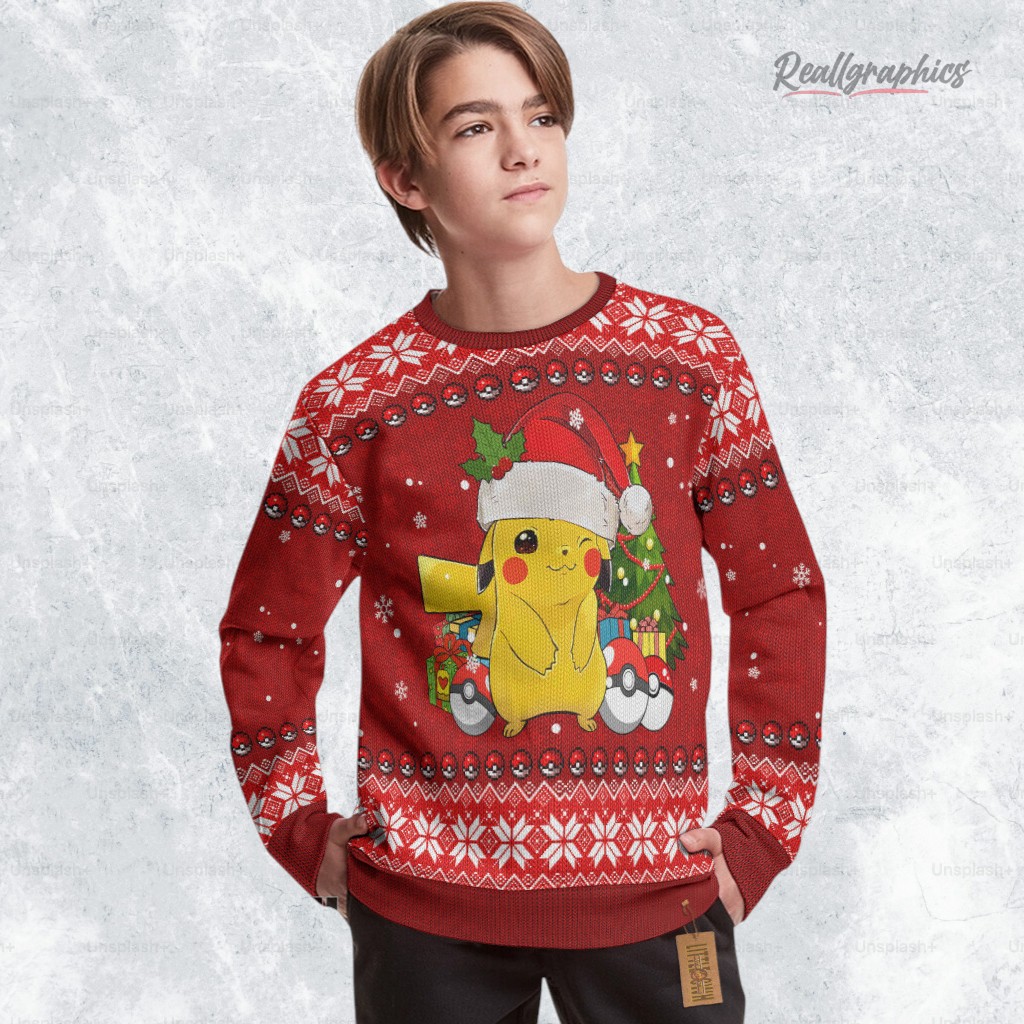 Pikachu Ugly Christmas Sweater Pokemon Xmas Ugly Sweatshirt, Sweater Pikachu Ugly Christmas Sweater Pokemon Xmas Ugly Sweatshirt, Sweater