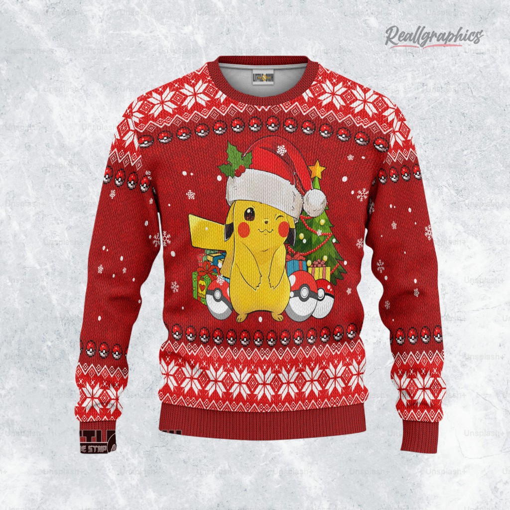 pikachu ugly christmas sweater pokemon xmas ugly sweatshirt sweater 2 czgnvk