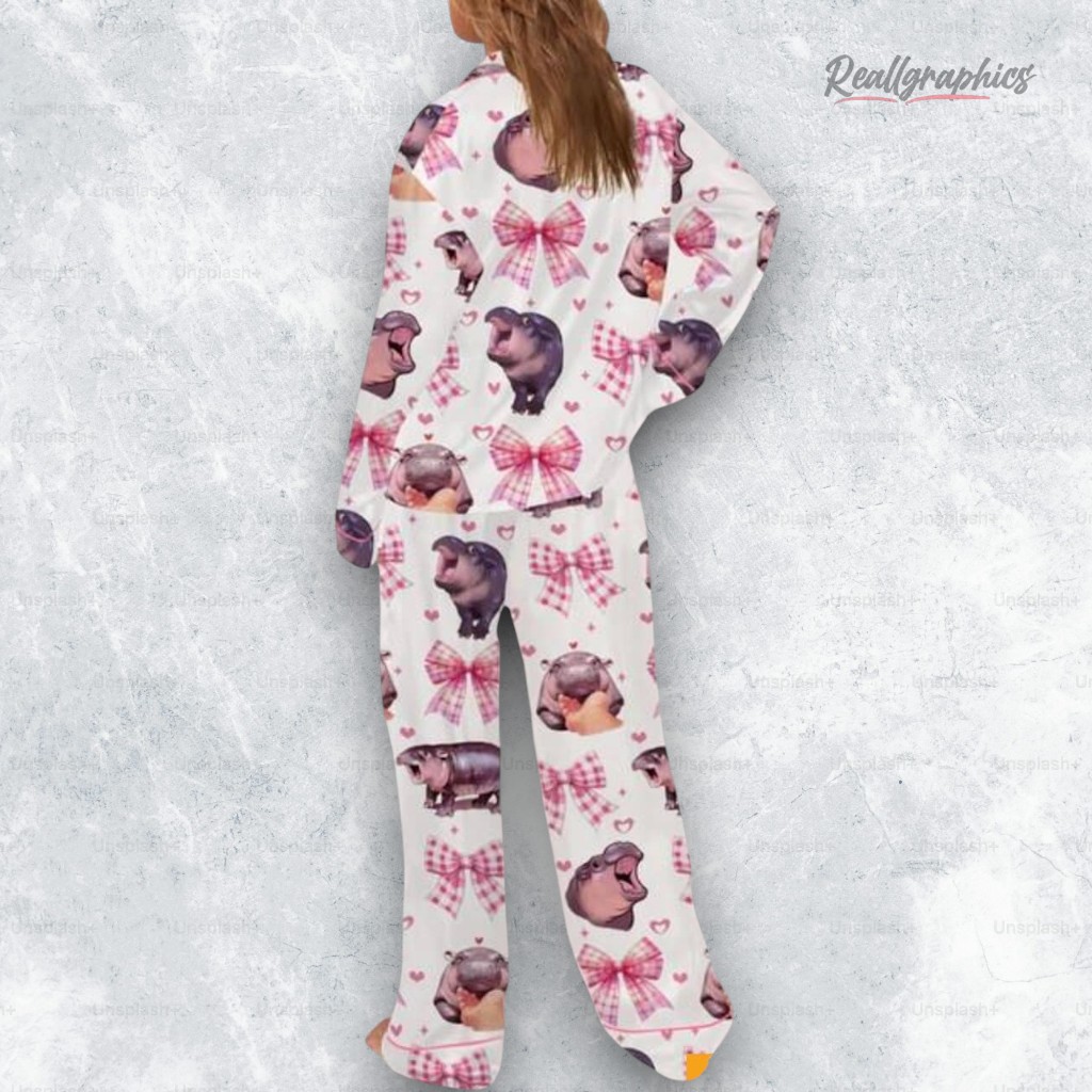 pink coquette moo deng satin pajama set 2 mgewsr