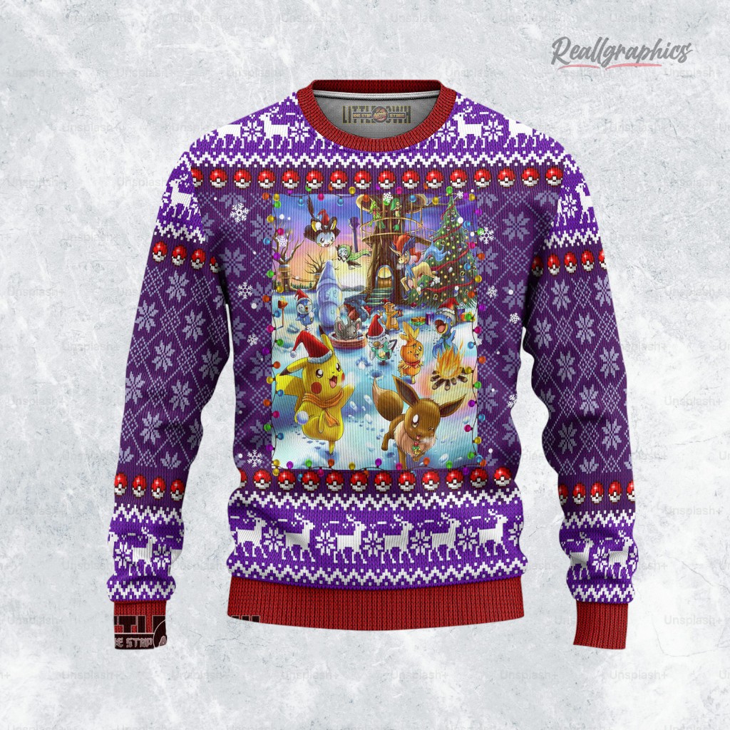 Pokemon Characters Ugly Christmas Sweater Pokemon Characters Ugly Christmas Sweater