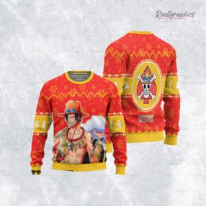 portgas d. ace one piece anime christmas ugly sweater anime xmas gift ideas 3 p6zu59