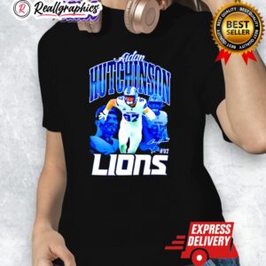 premium aidan hutchinson 97 detroit lions football player signature shirt 1 ddubk8