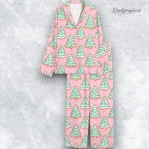 preppy christmas cakes satin pajama set 1 dqaana