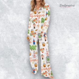 preppy georgia peach satin pajama set 1 ol8cws