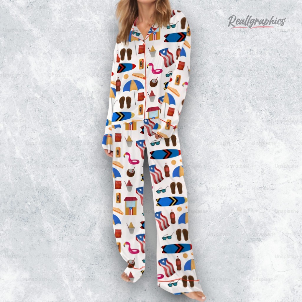 Puerto Rico Summer Satin Pajama Set Puerto Rico Summer Satin Pajama Set
