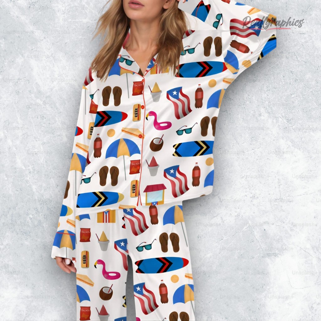 puerto rico summer satin pajama set 2 fq27vn