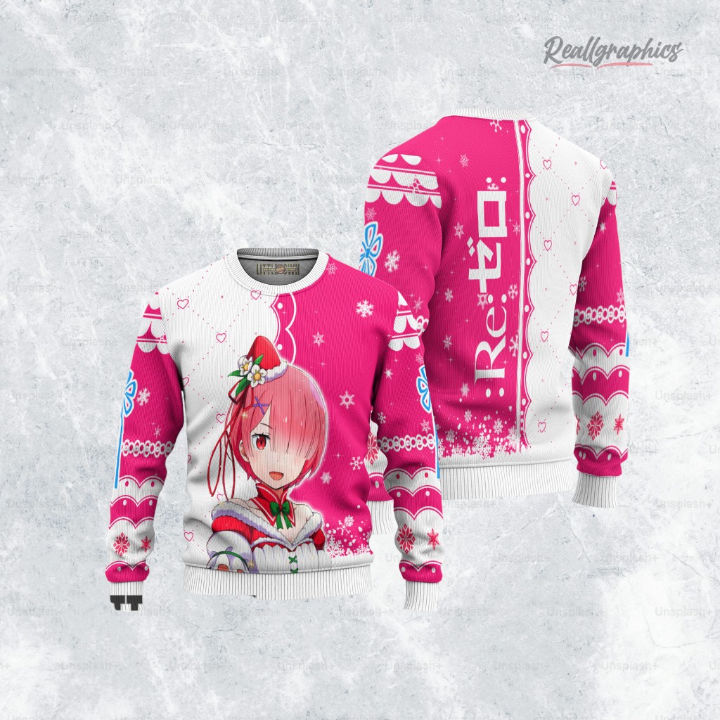 Re Zero Ram Anime Christmas Ugly Sweater Anime Xmas Gift Ideas Re Zero Ram Anime Christmas Ugly Sweater Anime Xmas Gift Ideas