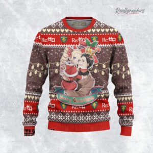 re zero ugly sweater custom natsuki x beatrice sweatshirt 1 rtzf04