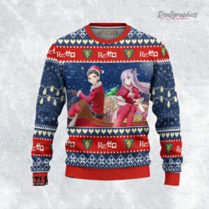 re zero ugly sweater custom natsuki x emilia sweatshirt 1 if5gfk