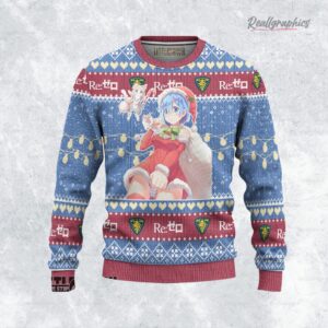 re zero ugly sweater custom rem x puck sweatshirt 1 nbld1n