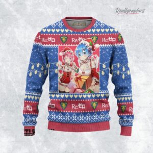 re zero ugly sweater custom rem x ram sweatshirt 1 kgxsdx