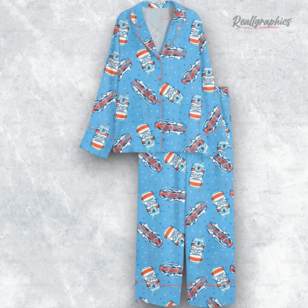 Retro 4th Of July Hotdog Beer Soda Satin Pajama Set Retro 4th Of July Hotdog Beer Soda Satin Pajama Set