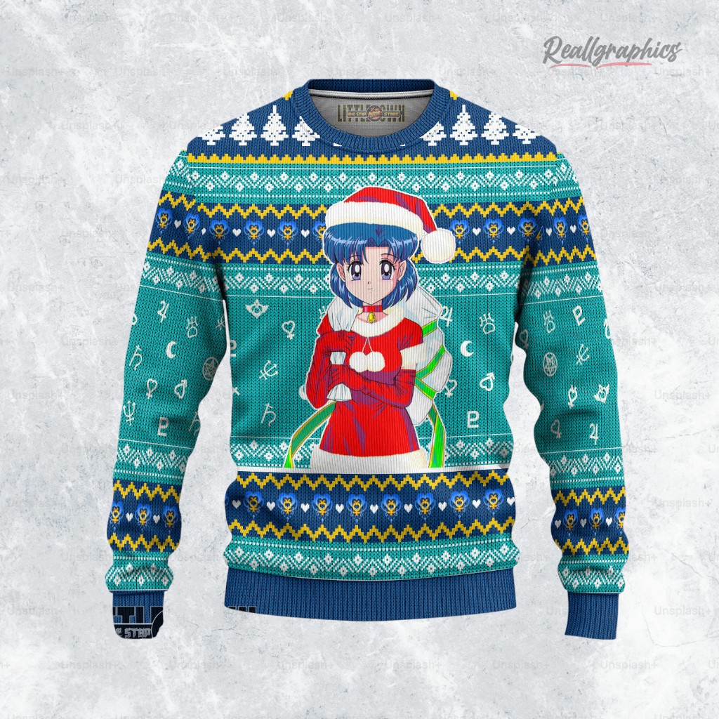 Sailor Mercury Ugly Christmas Sweater Sailor Moon Custom Anime Sweatshirt Sailor Mercury Ugly Christmas Sweater Sailor Moon Custom Anime Sweatshirt
