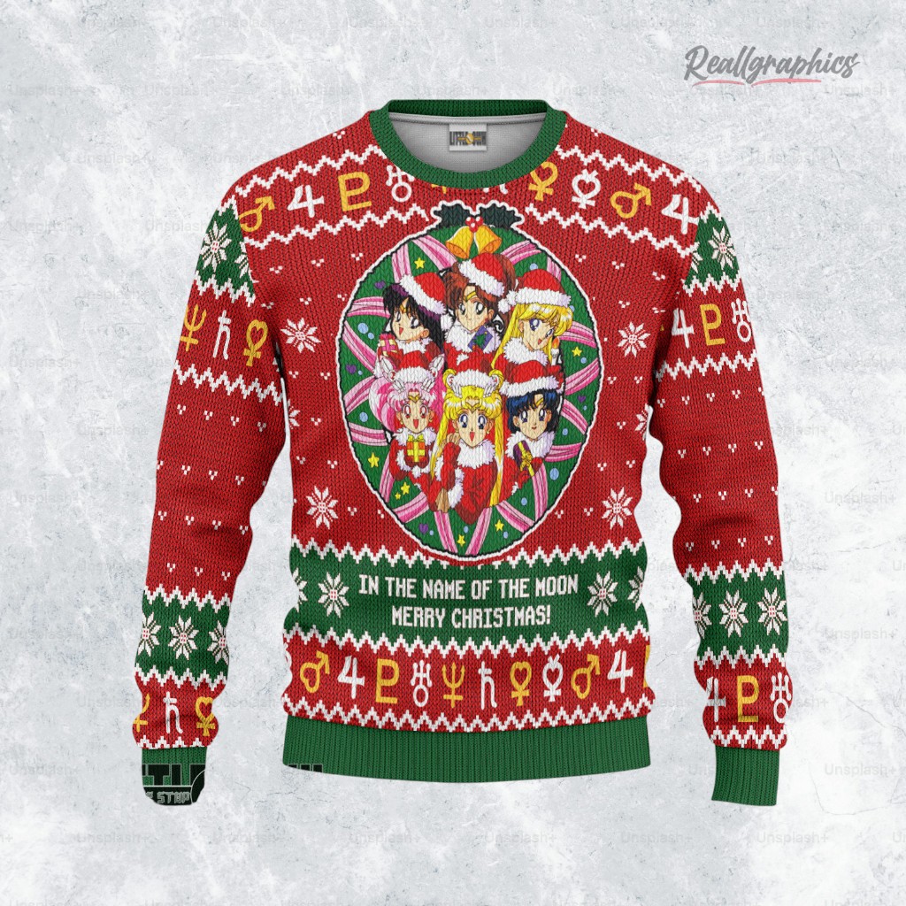 sailor moon sweatshirt sailor guardians ugly christmas sweater 2 vns7yy