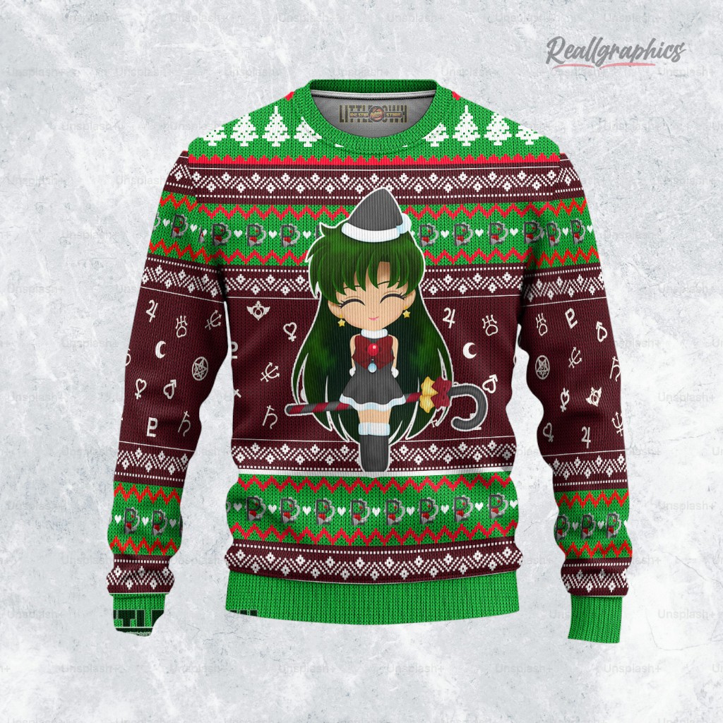 Sailor Pluto Ugly Christmas Sweater Sailor Moon Custom Anime Sweatshirt Sailor Pluto Ugly Christmas Sweater Sailor Moon Custom Anime Sweatshirt