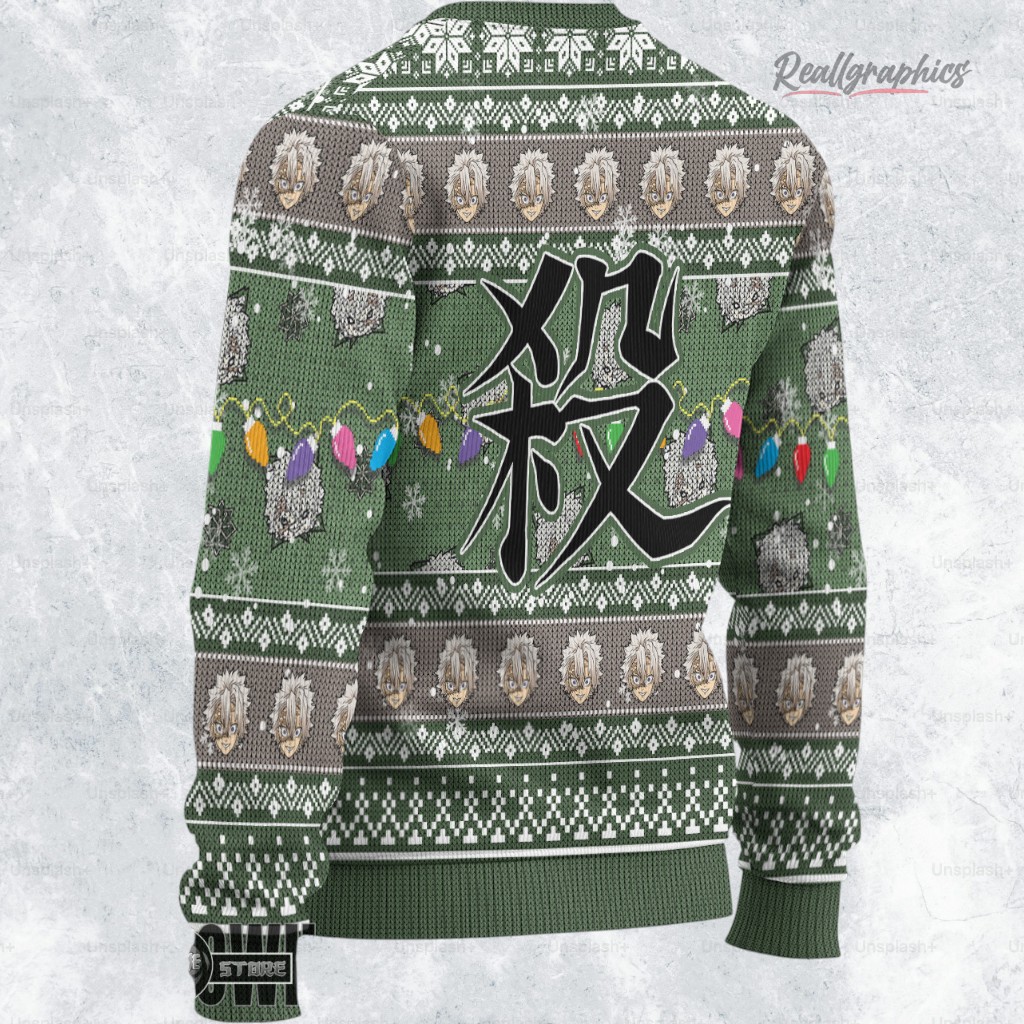 sanemi ugly christmas sweater demon slayer custom anime sweatshirt 2 lgjzki