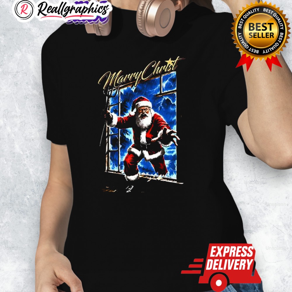Santa Claus X Poseidon Marry Christ Horror Christmas Shirt Santa Claus X Poseidon Marry Christ Horror Christmas Shirt