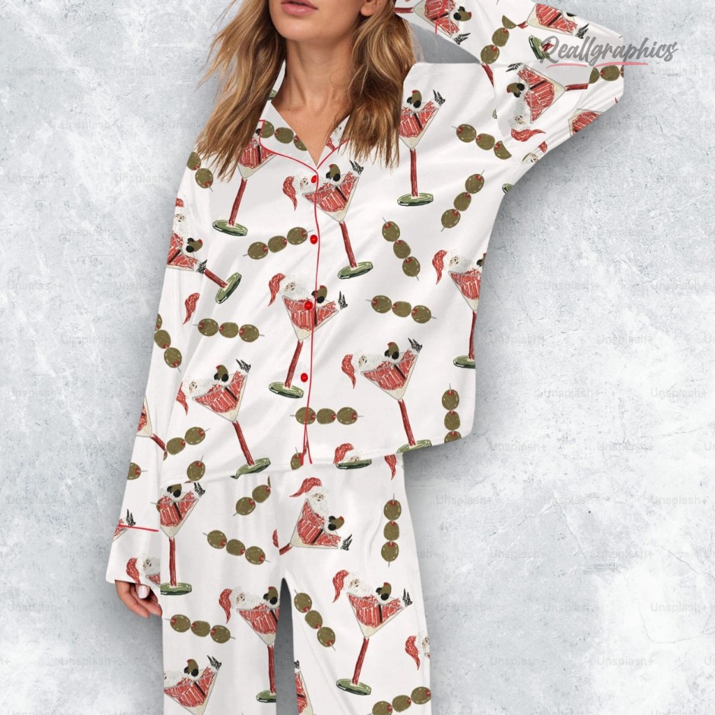 santa martini silky satin pajama set 2 amj4gx
