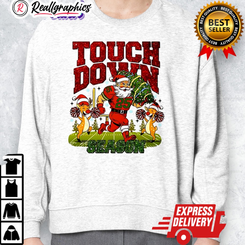 santa touchdown season christmas game day shirt 2 buzmsj
