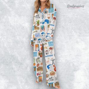 santorini greece trael pajama set 1 i2tupo