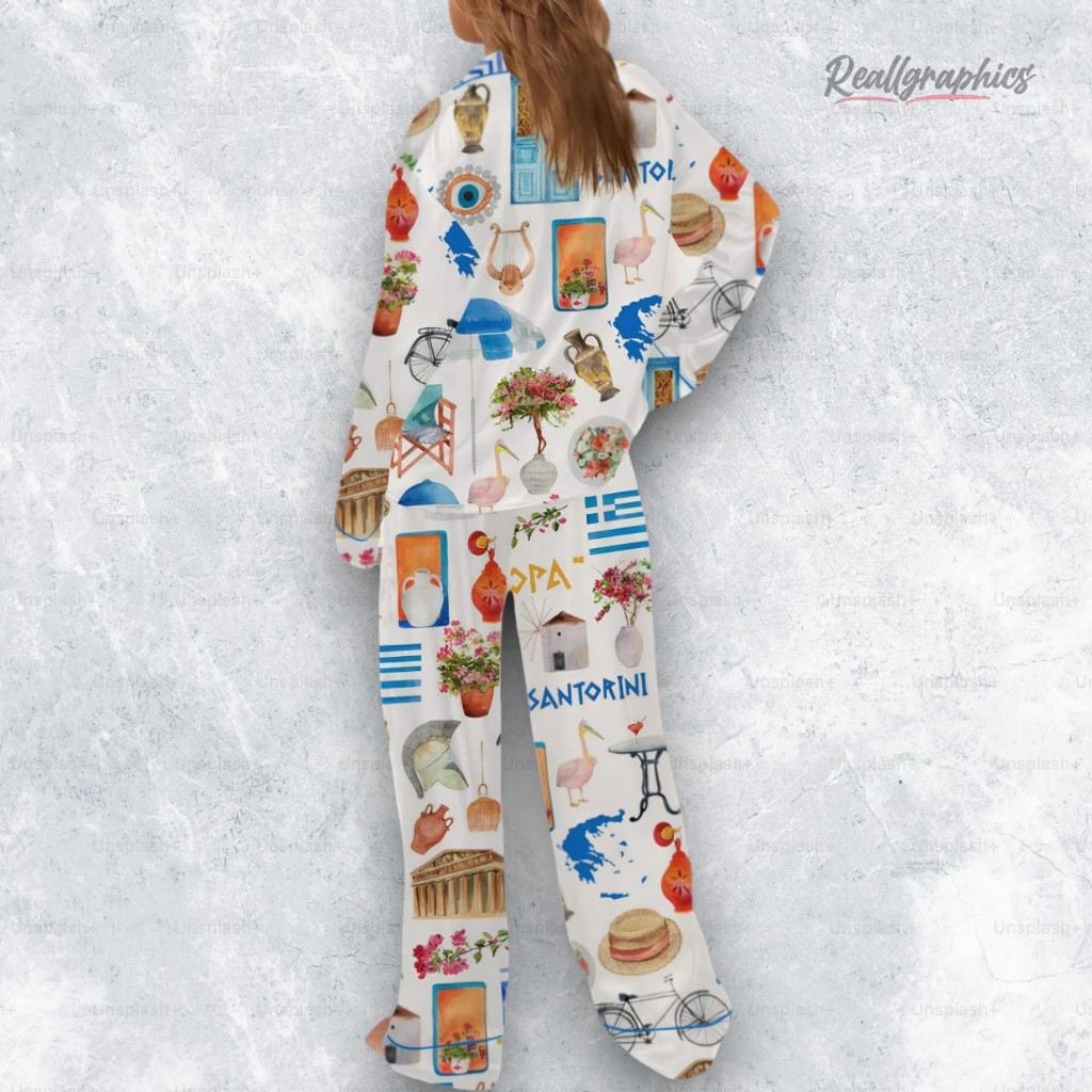 santorini greece trael pajama set 2 kbo5jd