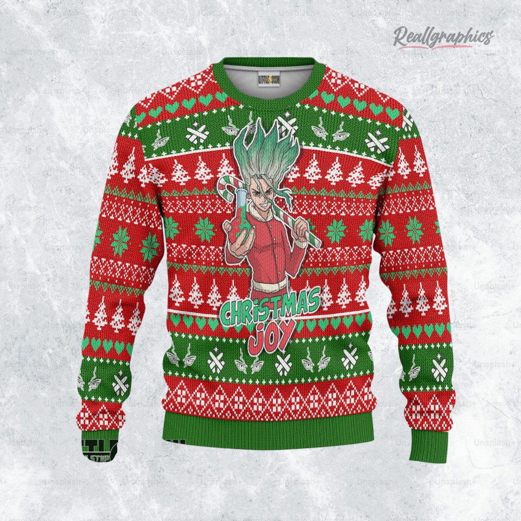 senku ishigami ugly sweater custom dr stone sweatshirt 2 xv0ul8