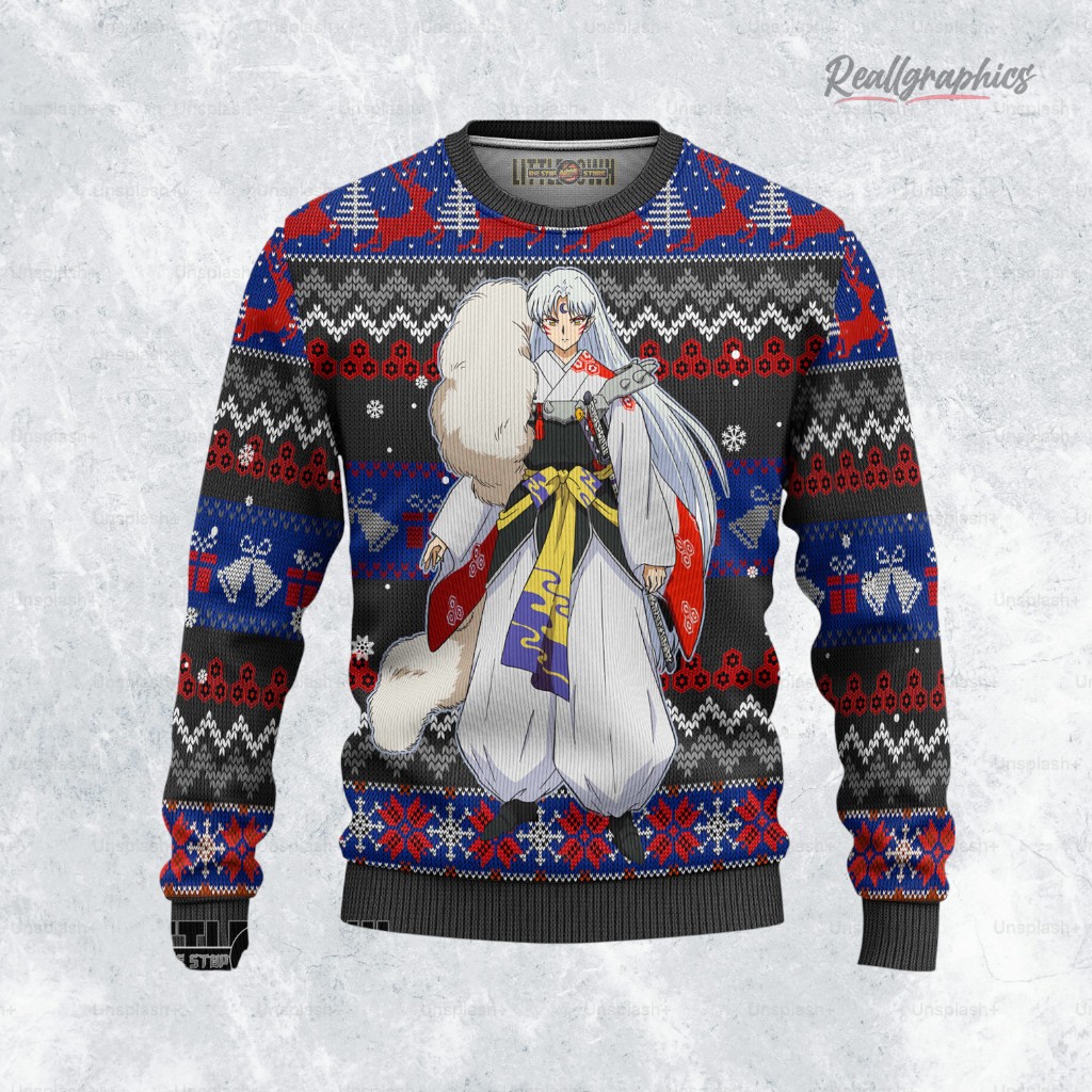 Sesshomaru Ugly Sweater InuYasha Xmas Ugly Sweatshirt, Sweater Sesshomaru Ugly Sweater InuYasha Xmas Ugly Sweatshirt, Sweater