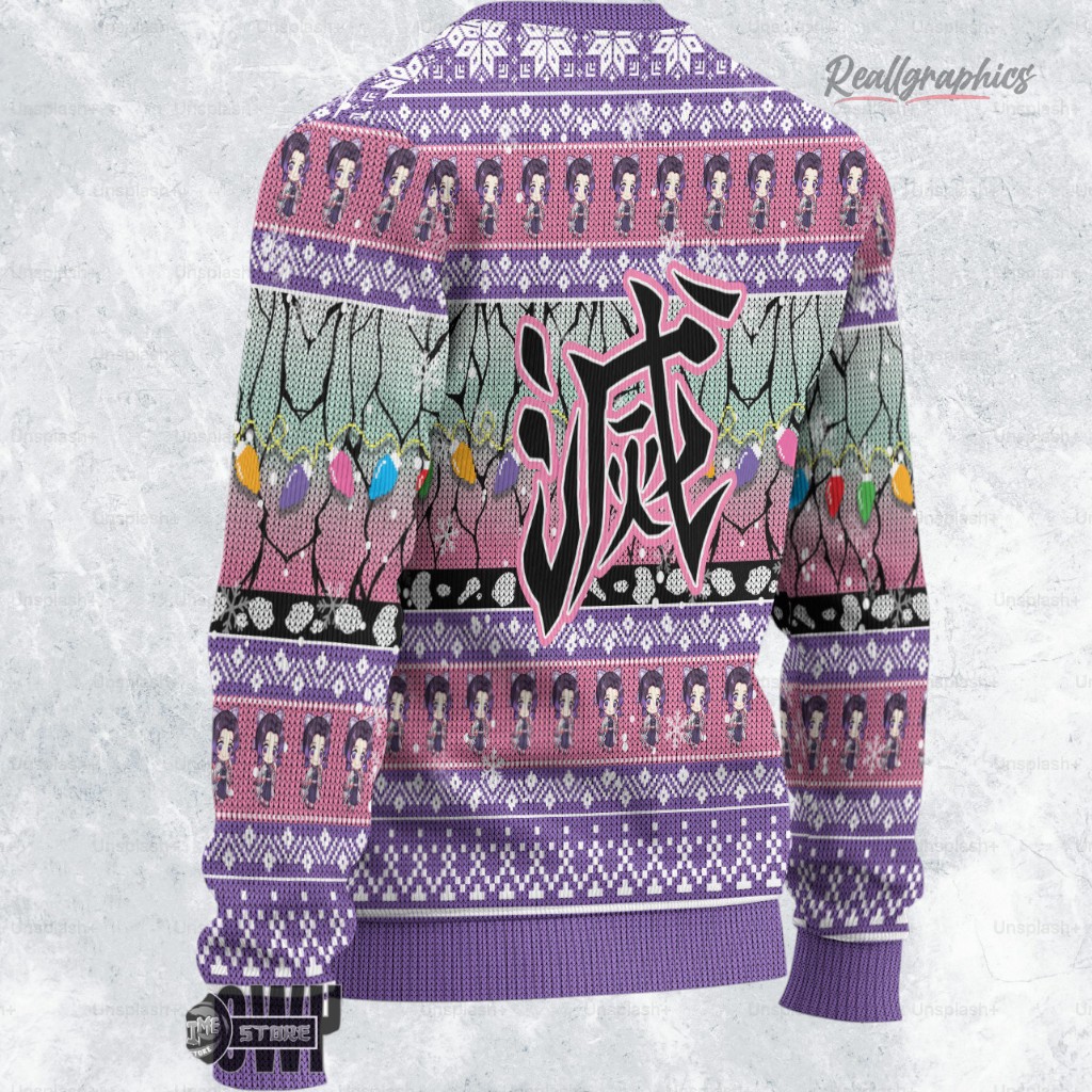 shinobu ugly christmas sweater demon slayer custom anime sweatshirt 2 vpbpmj