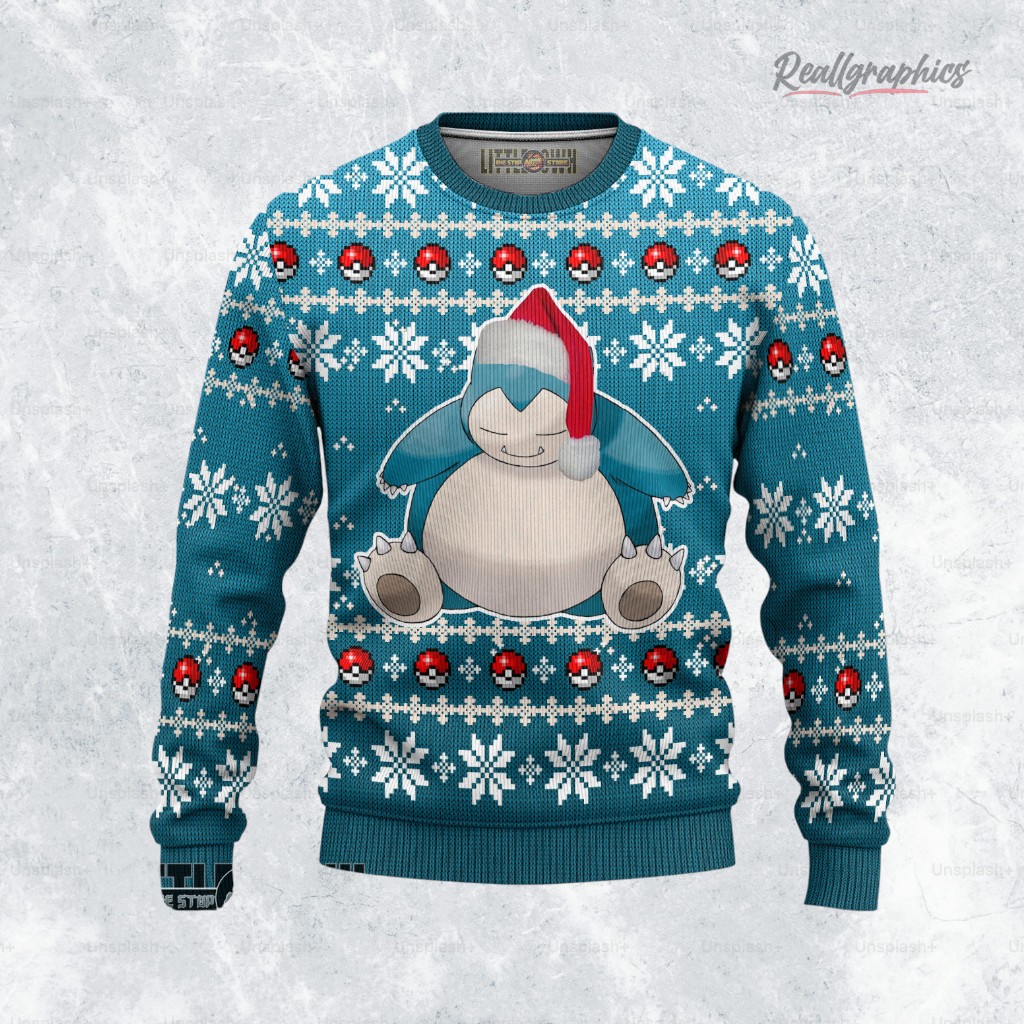 snorlax ugly christmas sweater pokemon xmas ugly sweatshirt sweater 2 itibj9