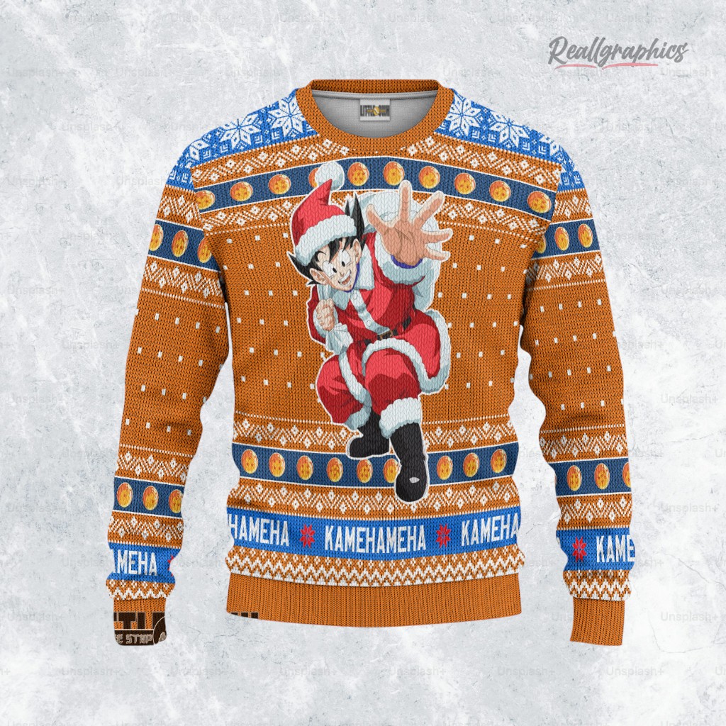 son goku santa claus sweatshirt dragon ball xmas ugly sweater 2 rx5hve