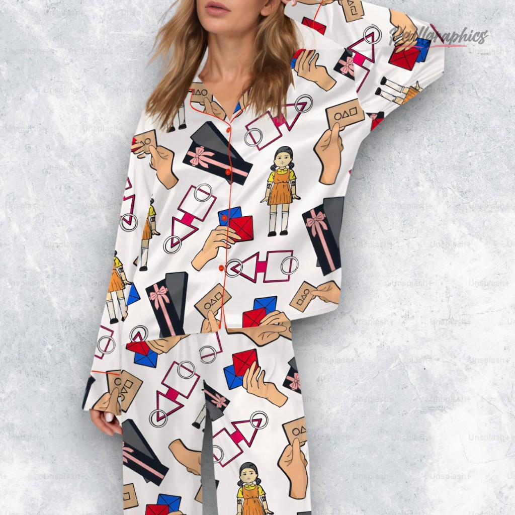 squid games satin pajama set 2 mxqm6t