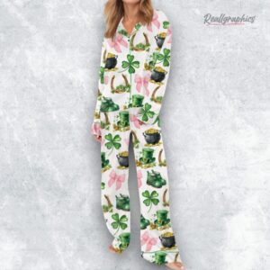 st patricks day coquette satin pajama set 1 mabyyw