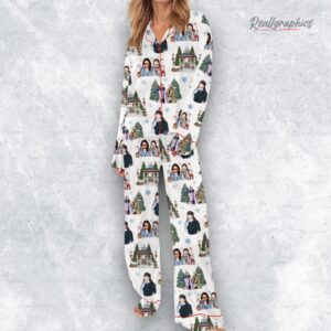 stars hollow christmas silky satin pajama set 1 ye8i4q