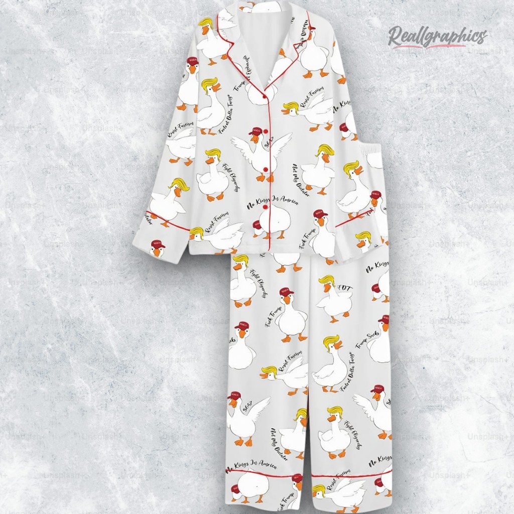 Subtle Anti Trump Silly Goose Satin Pajama Set Subtle Anti Trump Silly Goose Satin Pajama Set