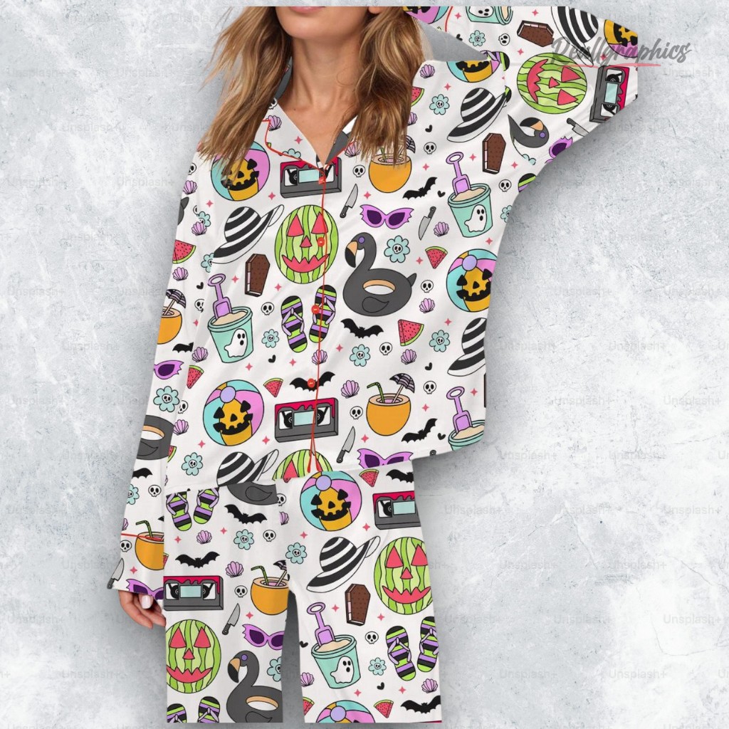 summerween halloween spooky satin pajama set 2 fwpyqw