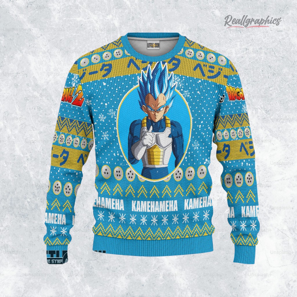 super saiyan blue sweatshirt dragon ball vegeta xmas ugly sweater 2 u9ququ