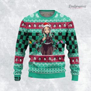 tanjiro kamado ugly christmas sweater demon slayer custom anime sweatshirt 1 dyo0u6