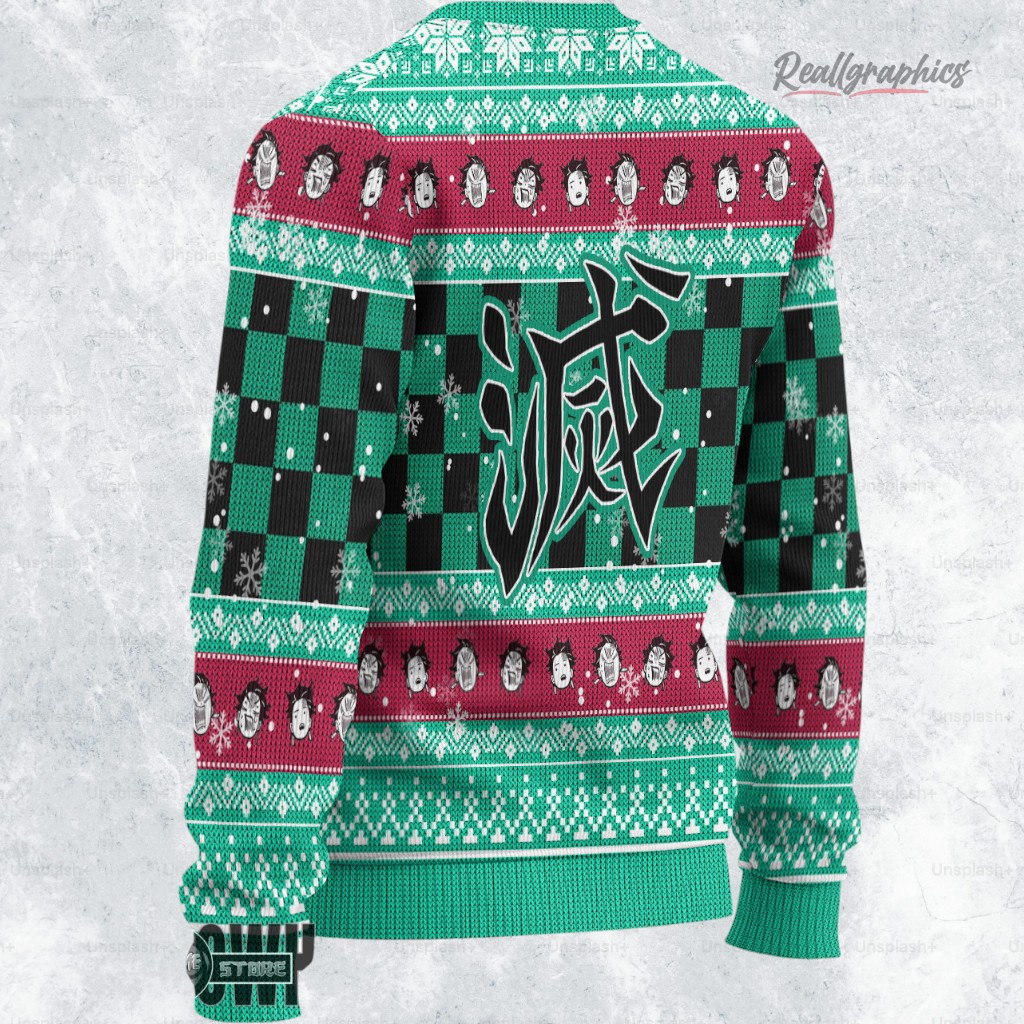 tanjiro kamado ugly christmas sweater demon slayer custom anime sweatshirt 2 glqxi9
