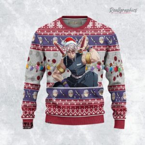 tengen ugly christmas sweater demon slayer custom anime sweatshirt 1 k308jd
