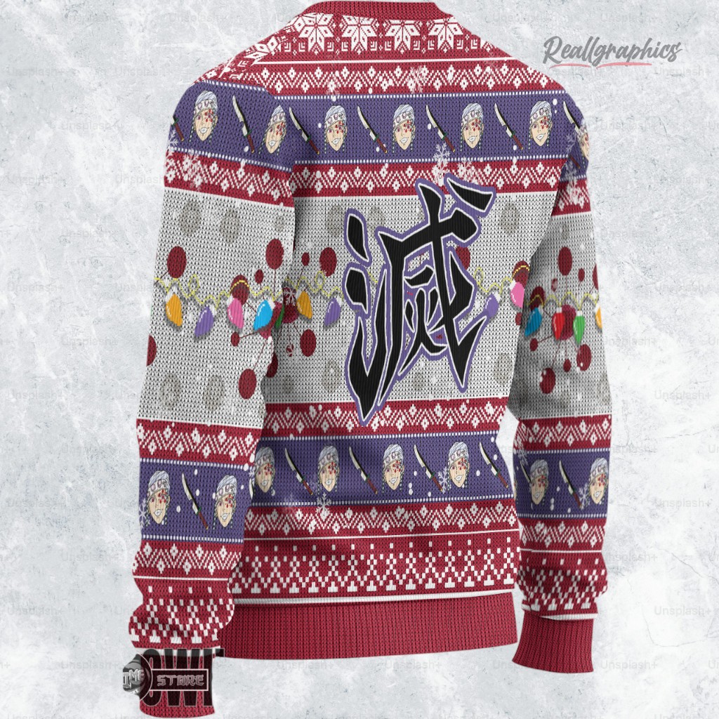tengen ugly christmas sweater demon slayer custom anime sweatshirt 2 d9djao