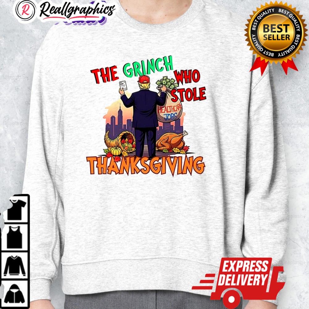 the grinch stole thanksgiing trump shirt 2 dordii
