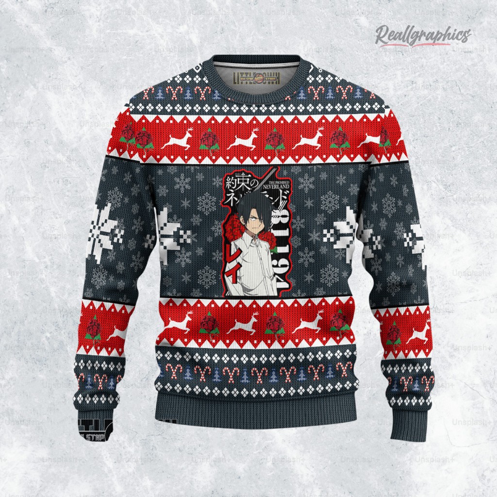 The Promised Neverland Ugly Christmas Sweater Ray Custom Anime Sweatshirt The Promised Neverland Ugly Christmas Sweater Ray Custom Anime Sweatshirt