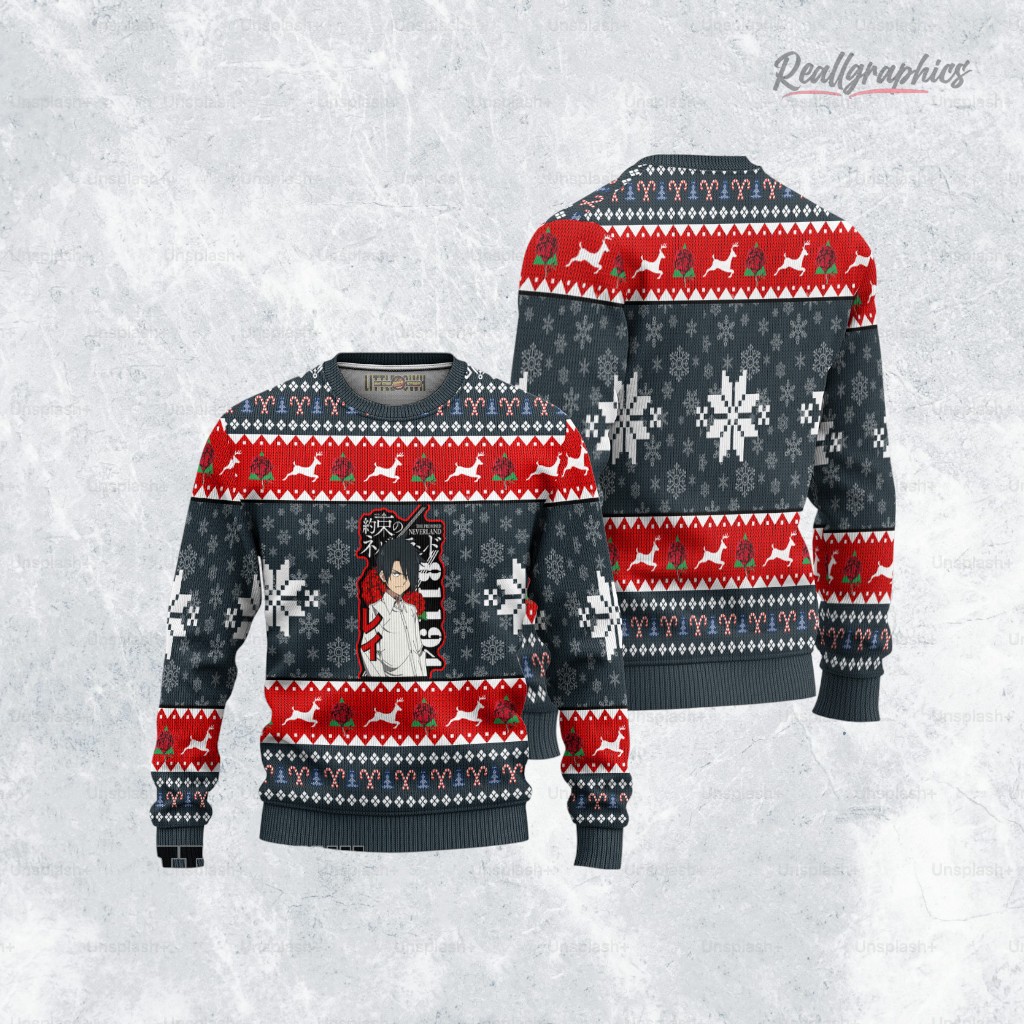 the-promised-neerland-ugly-christmas-sweater-ray-custom-anime-sweatshirt-3_hfz7a6 the promised neerland ugly christmas sweater ray custom anime sweatshirt 3 hfz7a6