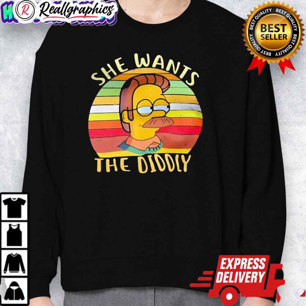 the simpsons ned flanders she wants the diddly shirt 2 lnihnt