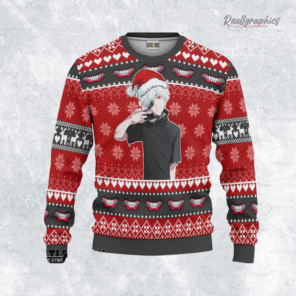 tokyo ghoul sweatshirt kaneki ken xmas ugly sweater 2 ifugfc